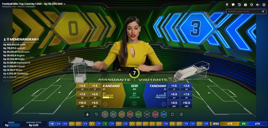 Live Game Football Blitz Top Card Pragmatic Play