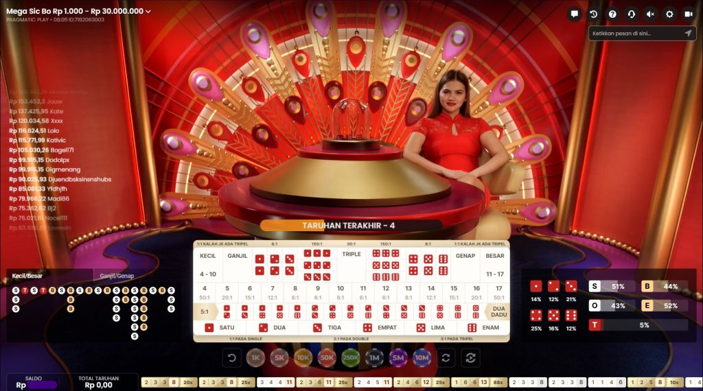Live Game Mega Sic Bo Taruhan Dadu dengan Multiplikasi Besar